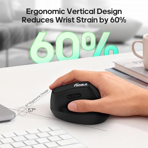 Ergonomic Vertical Mouse, Silent Wireless Bluetooth Mouse - Image 2