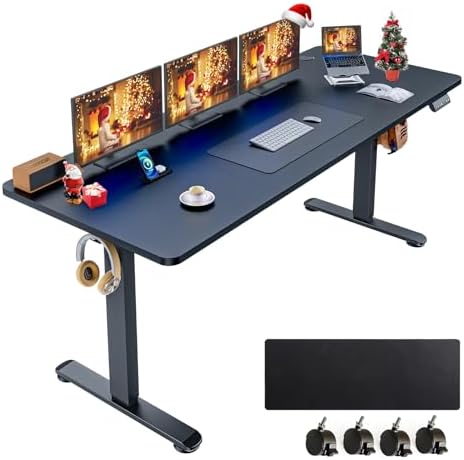 farexon 71x28 Inch Electric Standing Desk with Mouse Pad, Black by farexon
