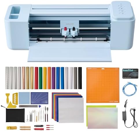 VEVOR Vinyl Cutting Machine, 12 in, Button-Controlled Vinyl Cutter with Materials and Tool Kit, 20000+ Built-in Design Resources, Compatible with Mac, Windows, Android and iOS, for Customized Cards by VEVOR