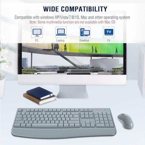 EDJO Wireless Keyboard and Mouse Combo, USB Plug & Play (Grey) - Image 7