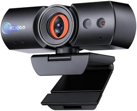 NexiGo HelloCam Pro, Webcam with Windows Hello, 1080P 60FPS Autofocus, True Privacy, Automatic Electronic Shutter, Computer Camera, Microphone, Facial Enhancement, HD USB Web Cam by NexiGo