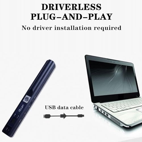 Portable Scanner with 32G SD Card, 900DPI JPG PDF Format Portable Handheld Scanner, AA Battery (Not Included) USB Transfer Colour A4 Document Scanner for Business Photo Receipts Books (Black) - Image 5