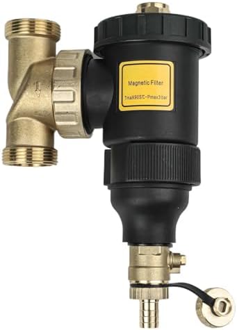Central Water Heater Filter, Magnetic Sludge Separator for Boiler, DN20 3/4 Inch DN25 1 Inch DN32 1-1/4 Inch Threaded Connection, Scale Rust Removal, Stainless Steel Element(DN32/1-1/4 male) by Oceanialend