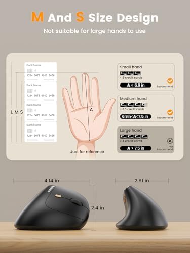 SABLUTE MAM3 Ergonomic Mouse, Wireless Mouse for Small/Medium Hands - Image 2