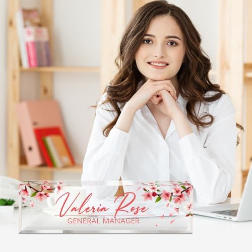 Custom Name Plate for Desk, Acrylic Desk Name Plate Personalized, Employee Appreciation Gifts, Office Desk Accessories for Woman Teacher Nurse, Coworker Gifts for Manager Assistant - Image 2