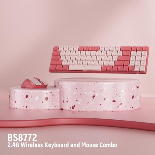 Redragon BS135 Wireless Keyboard and Mouse Combo, 75% 78 Keys 2.4Ghz Wireless Low-Profile Mechanical Keyboard w/Rechargeable Battery, Single Blue Blacklight, 2400 DPI Ergonomic Mouse - Image 7