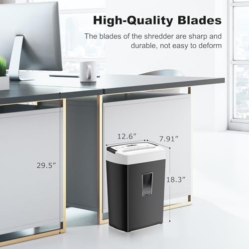 Bonsaii 12-Sheet Cross-Cut Heavy Duty Paper Shredder, P-4 Security, 5.5 Gal - Image 7