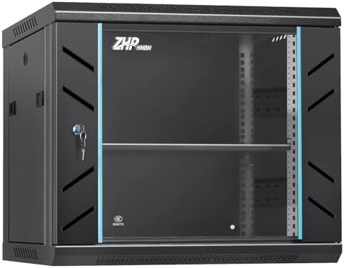 9U Wall Mount Server Cabinet with Lockable Door Heavy Duty IT Network Rack Enclosure for Data Centers & Network Equipment by ZHPHMBM