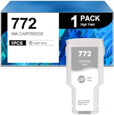 772 Light Gray Ink Cartridge Replacement for 772 CN634A Ink Compatible for DesignJet Z5200 Z5400 Printer,1 Pack, 300ml by Aulay