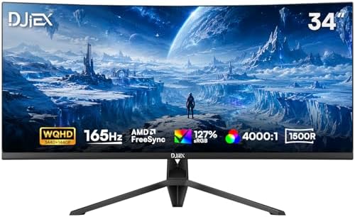 34 Inch Ultrawide Curved Gaming Monitor WQHD(2560 x1440) 165Hz, 1500R by HomePage