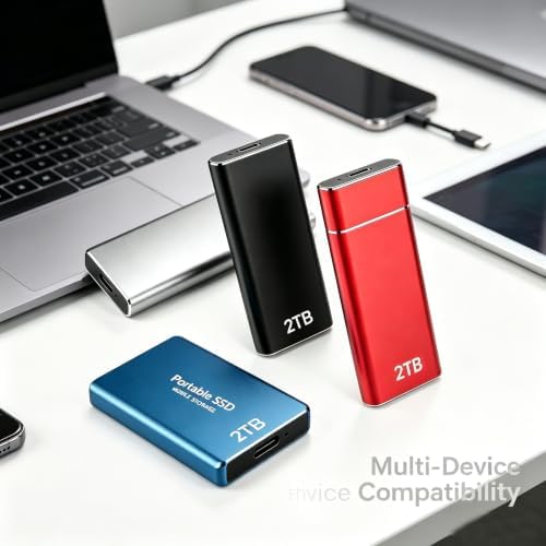Portable SSD External Hard Drive, Ultra Slim External HDD Store USB 3.0 Type-C External Solid State Drive for Creators, Gaming, Compatible with Mac, PC, Phone - Image 3