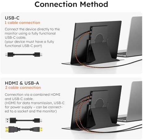15.6" Portable Monitor with Smart Cover FHD 1080P Travel Monitor for Laptop - Image 6