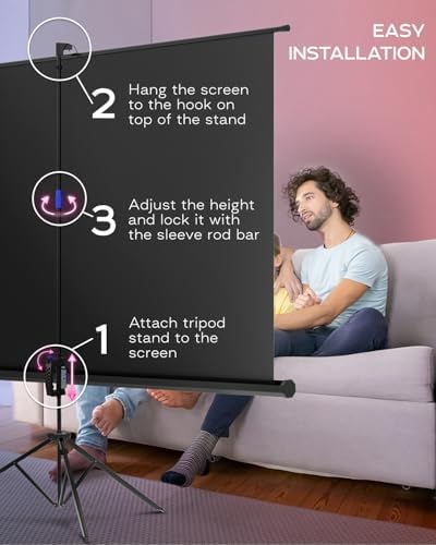 Projector Screen with Stand 100 inch 16:9 for Movies & Presentations - Image 6
