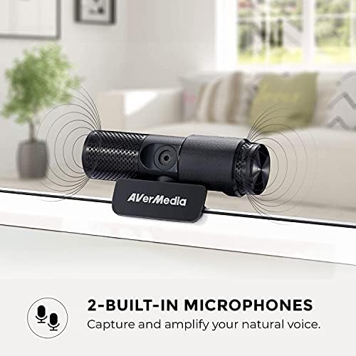 AVerMedia Live Streamer Cam 313 - Full HD 1080P Webcam with Privacy Shutter, Dual Microphone, 360 Degree Swivel for Video Conference - NDAA Compliant (PW313) - Image 6