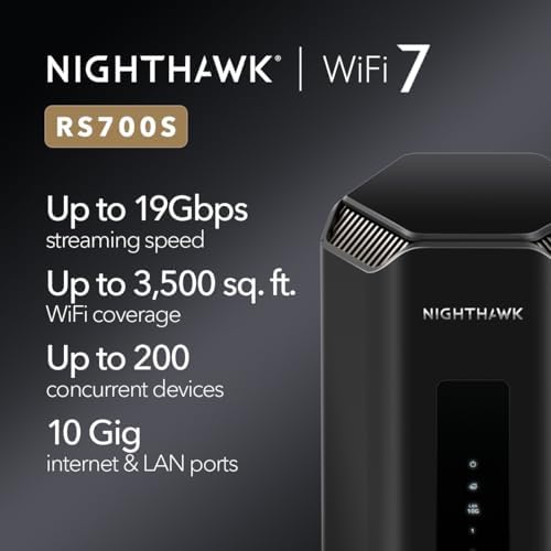 NETGEAR Nighthawk WiFi 7 Router RS700S, Up to 3,500 sq ft, 19 Gbps - Image 2