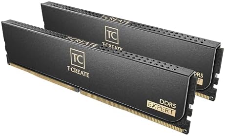 TEAMGROUP T-Create Expert Overclocking 10L CL34 DDR5 32GB Kit (2 x 16GB) 7200MHz (PC5-57600) Intel XMP 3.0 & AMD Expo Compatible A-DIE Desktop Memory Module Ram Black - CTCED532G7200HC34ADC01 by TEAMGROUP