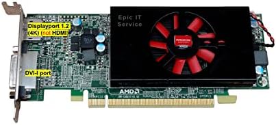 AMD Radeon HD 8570, 1GB GDDR3 with DP/DVI, PCI-E x 16, half bracket fits SFF Computer only, for Windows XP, 7, 8, 8.1, 10, 11, UEFI compatible, 4K resolution via DP Connection, 1 year warranty by Epic+IT+Service