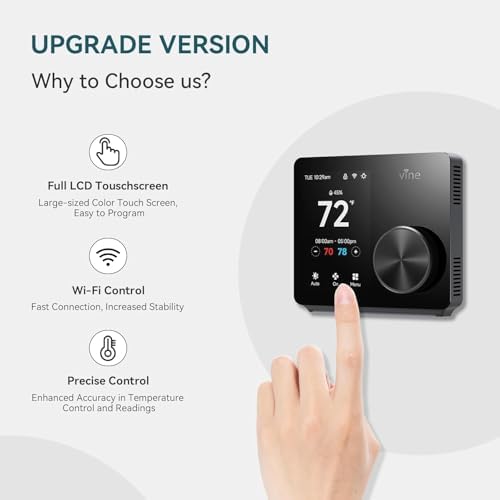 ST300 WiFi Thermostat, Compatible with Alexa and Google, App Control, 3.5” Touch Screen, Knob, Easy Install, Universal Compatibility, 7 Day Scheduling, Night Light, Zoning Compatible - Image 4