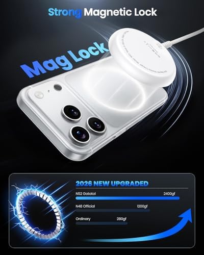Magnetic 25W Wireless Charger, 5FT Qi2 Fast Charging Pad for MagSafe - Image 3