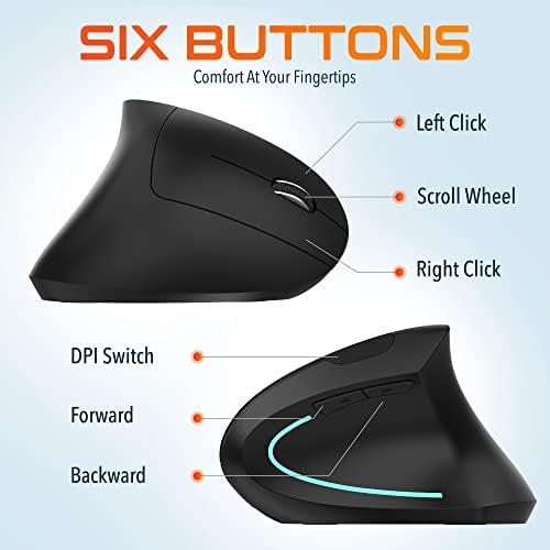 Delton Ergonomic Vertical Rechargeable Wireless Mouse - Image 5