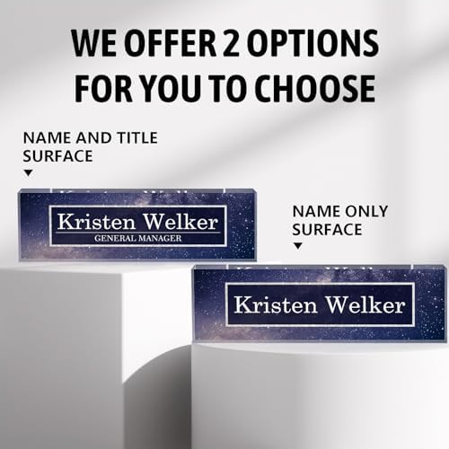 Personalized Name Plates for Office - Gifts for Teacher, Boss, Employee Appreciation - Office Desk Decor (Night Sky) - Image 2