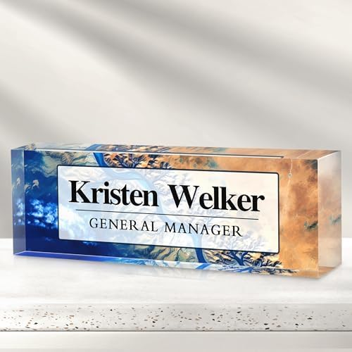 Custom Office Name Plate for Desk - Desk Name Plate Personalized Gifts for Coworkers, Boss, Employees, Teacher, Nurse - Office Desk Decor for Women Men - Employee Appreciation Gifts (Blue) by Cryphart-CustomGiftExpert
