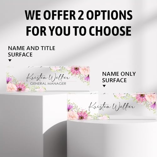 Personalized Desk Name Plates - Office Gifts for Teacher, Boss, Employee Appreciation - Chrysanthemum - Image 2