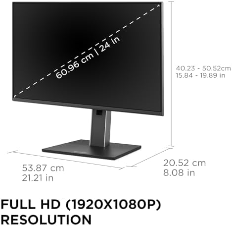 ViewSonic VG2458 24 Inch 1080p Docking Monitor, 100W USB C, RJ45, IPS - Image 6