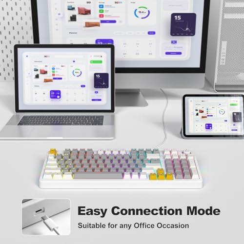 AK96 Mechanical Keyboard Smart Display & Knob, Top Mount 96% Wired Mechanical Keyboard USB-C, Hot Swappable, Software Support, Creamy Sounding, 96 Keys(Grey) - Image 3