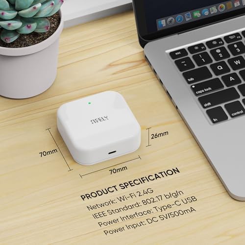 Sifely Smart Lock Wi-Fi Gateway - Remote Access Hub for Sifely Smart Door Lock, Works with App & Alexa (Model G2, Supports 2.4G Wi-Fi Only) - Image 5
