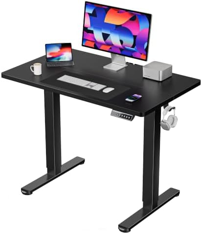 HUANUO 40x24 Inch Electric Standing Desk, Height Adjustable, Black by HUANUO