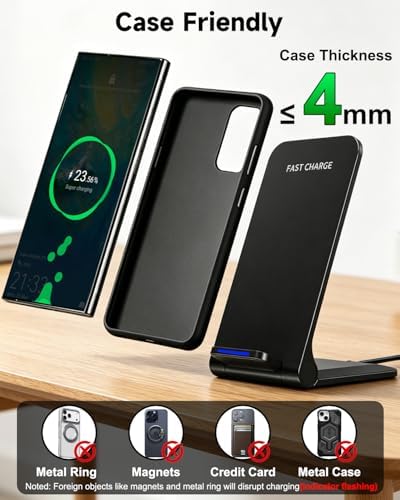Wireless Charger Stand, Foldable, 15W Fast Wireless Charging Station Compatible with iPhone 17 16 15 14 13 12 Pro Max, Phone Charger Dock for Samsung Galaxy S26 S26+ S25 S24 S23 S22 Note 20 & Android - Image 6