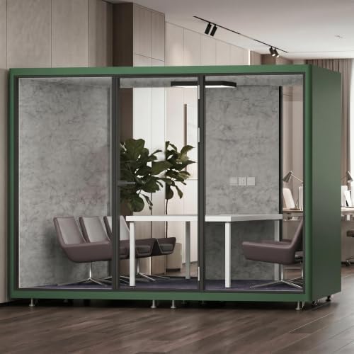 Soundproof Office Pod with 6 Person Enclosed Structure (Green) by Unknown