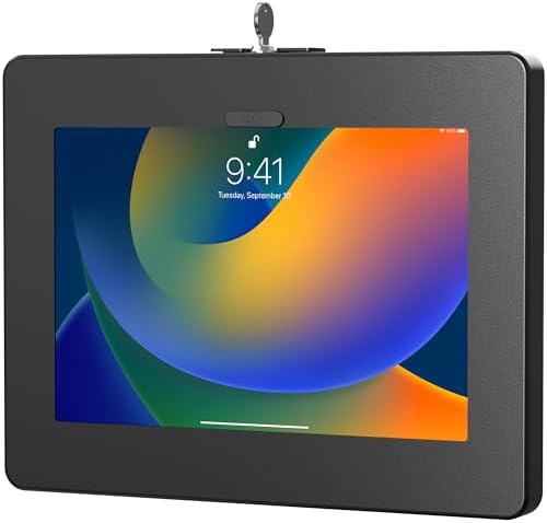 Locking iPad Wall Mount – CTA Anti-Theft Tablet Wall Mount For iPad 10th Gen 10.9-inch - iPad 7th/8/9 Gen - iPad Air 4 - Galaxy Tab - Lenovo Tab 4 - Zebra Tablets & More - Black - (PAD-PARAW) by CTADigital