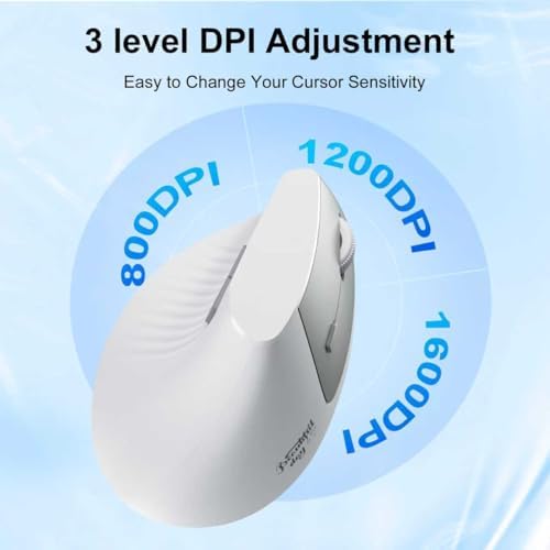 Ergonomic Mouse, Wireless Bluetooth Vertical Mouse, Rechargeable, USBC & Bluetooth 5.0/3.0 & 2.4G Connect, Easy to use, Cordless, Quiet Clicks, 6 Buttons for Laptop, Desktop, PC, Mac, Computer - Image 5