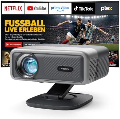 5000ANSI 4K Smart Projector with WiFi and Bluetooth, 3D Dolby Audio by VISSPLPROJECTOR