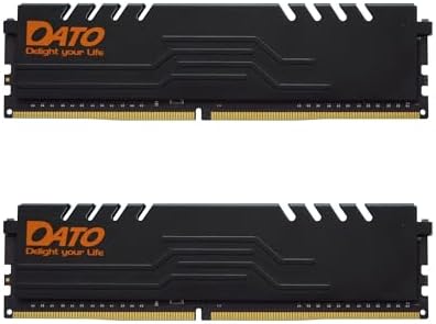 DATO 16GB RAM (8GBx2), DDR4 Up to 3200MHz with Heatsink, PC4-25600 CL16 1.35V XMP 288-Pin Non-ECC UDIMM, Desktop Memory Module for Gaming, Extreme Black by DATO