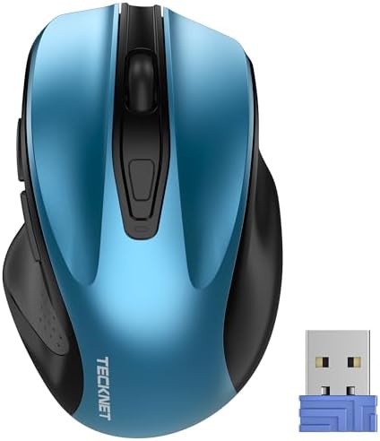 TECKNET Wireless Mouse, 2.4G Ergonomic Computer Mouse, 2600 DPI, Azure by Tecknet