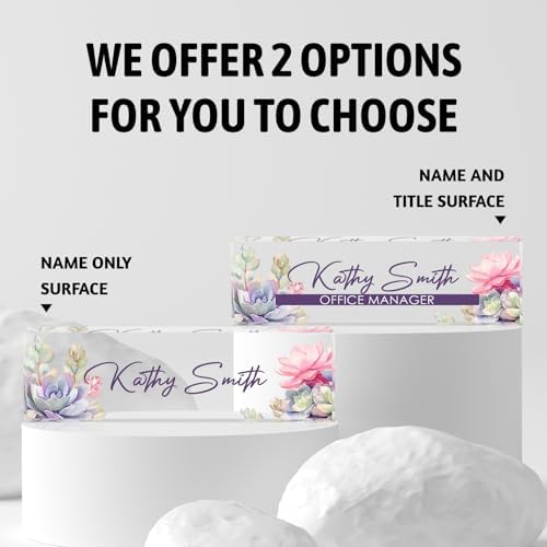 Personalized Name Plate for Desk, Custom Desk Name Plate, Acrylic Name Plate Office Desk Accessories, Personalized Office Gifts for Coworkers Teachers, Employee Appreciation Gifts (A-Blooming) - Image 2