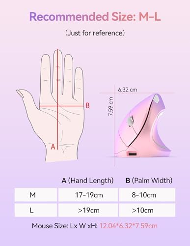 TECKNET Wireless Ergonomic Mouse, Rechargeable Wireless Vertical Mouse - Image 7