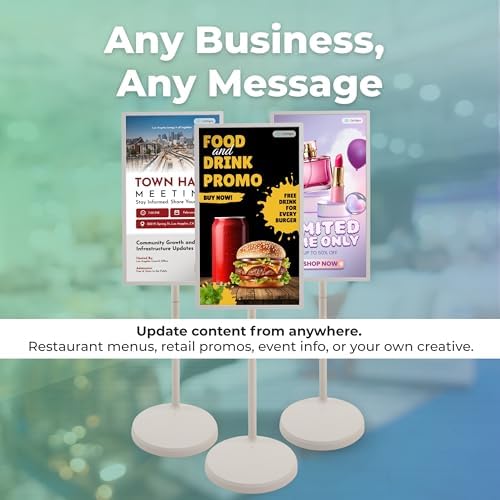 OptiSigns 32" Floor Standing Digital Signage Kiosk, Battery Powered Touchscreen Display for Interactive Retail, Events, Full HD with Audio and Wi-Fi, OptiKiosk 32 - Image 2