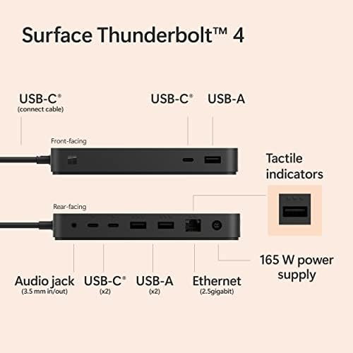 Microsoft Surface Thunderbolt 4 Docking Station - Black (T8H-00001) (Pack of 4) - Image 5