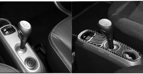 Real Black Carbon Fiber Car Center Console Shift Transmission Panel Trim Decoration Trim Sticker Compatible with Benz Smart Fortwo 2011 2012 2013 2014 2015 Auto Interior Accessories 3pcs-Type C - Image 5