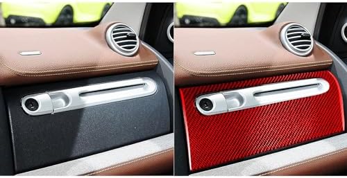 Car Co-pilot Glove Storage Box Dashboard Panel Anti-Scratch Cover Sticker Real 3K Red Carbon Fiber Decoration Interior Accessories Trim Compatible with Benz Smart Fortwo 2011 2012 2013 2014 2015 - Image 5