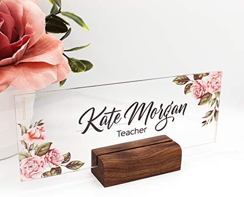 Personalized Desk Name Plate Plaque | Unique Gift | Wood Holder | Office Decor | Teacher Name Plate | Sign | Artswave by ARTSWAVE