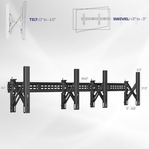 VIVO Black Pop-Out 1x2 Video Wall Mount for 37-65 in TVs, MOUNT-VW65-2 - Image 3