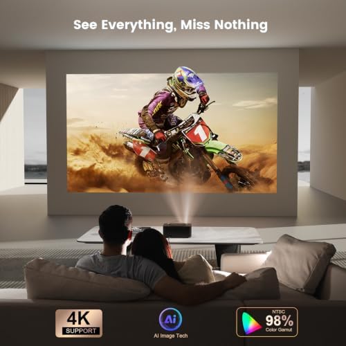 ONOAYO Outdoor-Projector-4K with E-Focus, Dolby Audio, Built-in Apps, Black - Image 4