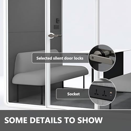 Office Sound Booth with Audio Privacy - Portable Soundproof Booth Includes White Frame with Curved Corners,Soundproof Room with Light,Fans, Magnetic Door Lock for Negotiation Room (70.08IN) - Image 6