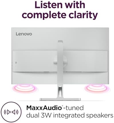 Lenovo L27q-4a - Everyday Monitor - 27" QHD IPS Display - 100Hz Refresh Rate - MaxxAudio® Tuned Speakers - VESA MediaSync - 1ms MPRT - Cloud Grey - Tilt Stand - Image 4