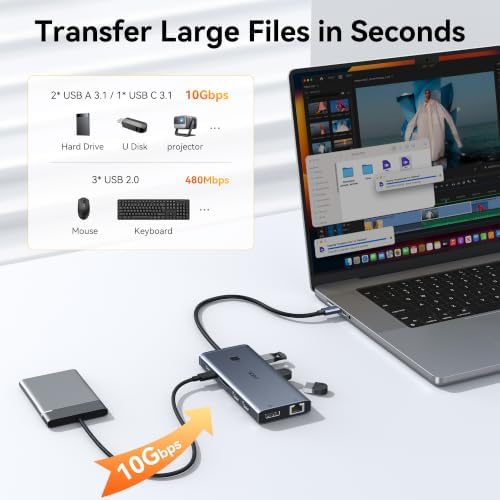 USB C Docking Station Dual Monitor 4K HDMI,Laptop Docking Station 3 Monitor - Image 6